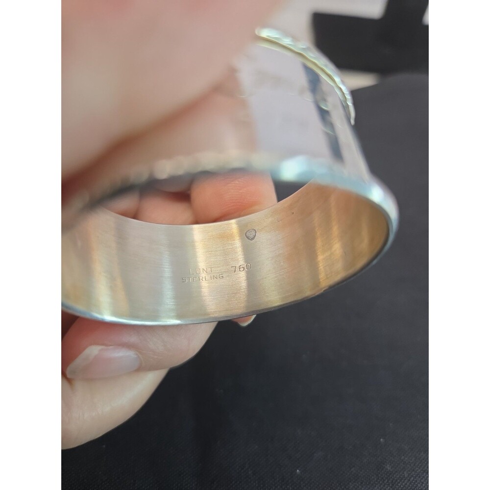 Vintage Lunt Sterling Silver Napkin Ring Pattern 760 Scroll 10g with Engraving - Picture 3 of 10